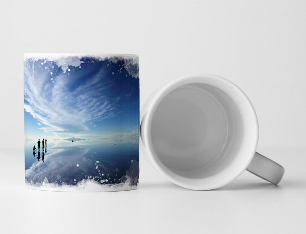 Paul Sinus Art Tasse Geschenk Landschaftsfotografie – Spiegelnde Wolkenlandschaft in Uyuni Bolivien