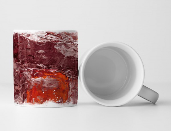 Paul Sinus Art Tasse Geschenk weinrot – rot-orange Abstraktion