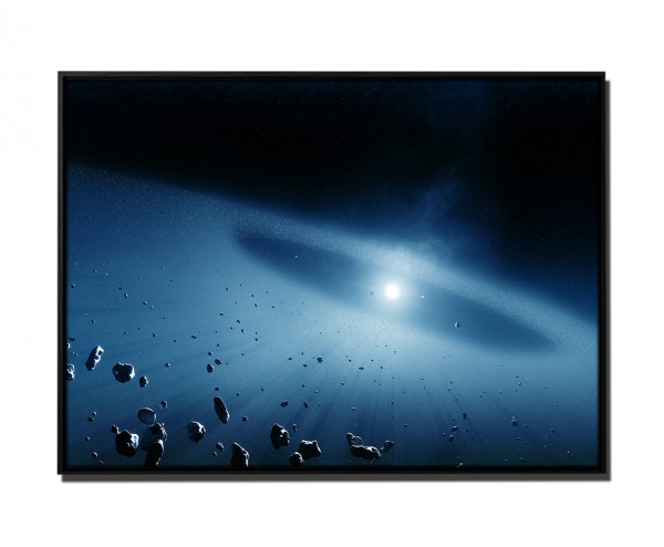 Paul Sinus Art 105x75cm Leinwandbild Petrol Weltall Asteroid