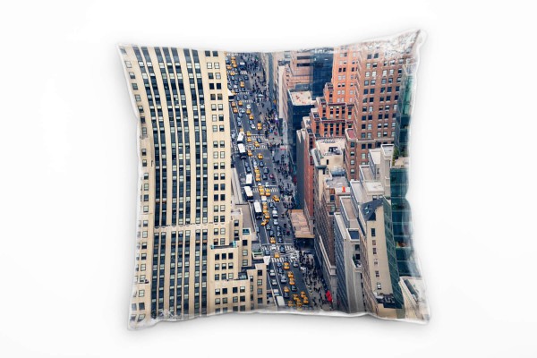 Paul Sinus Art Urbanes und City, Hochhäuser, New York, bunt Deko Kissen 40x40cm für Couch Sofa Lounge Zierkissen