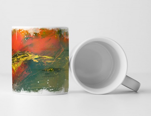 Paul Sinus Art Tasse Geschenk Buntes abstraktes Bild auf Glas