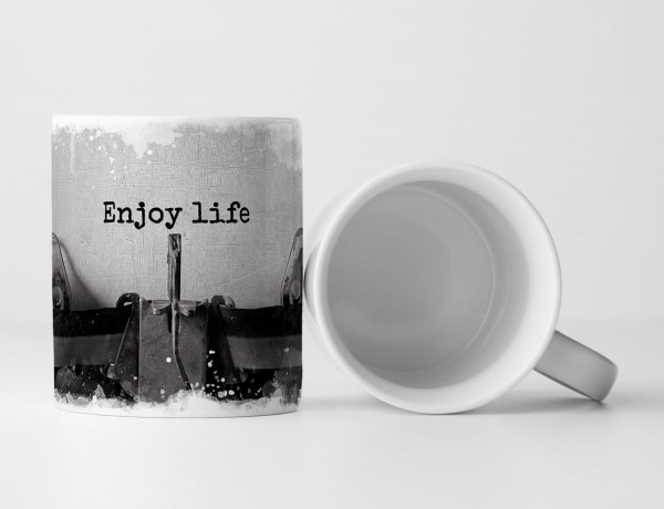 Paul Sinus Art Tasse Geschenk Schreibmaschine – Enjoy life