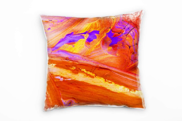 Paul Sinus Art Abstrakt, rot, orange, lila Deko Kissen 40x40cm für Couch Sofa Lounge Zierkissen