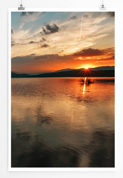 Paul Sinus Art Sonnenaufgang am Zhrebchevo Damm Bulgarien 60x90cm Poster