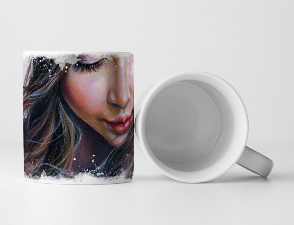 Paul Sinus Art Tasse Geschenk Bild – Mädchen mit langem Haar