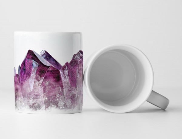 Paul Sinus Art Tasse Geschenk Kristall in pink auf weißem Grund