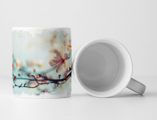 Paul Sinus Art Tasse Geschenk Naturfotografie – Kirschblüten vor blauem Himmel