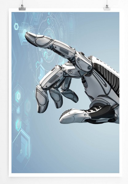 Paul Sinus Art Digitale Grafik  Futuristisch Roboterhand 60x90cm Poster