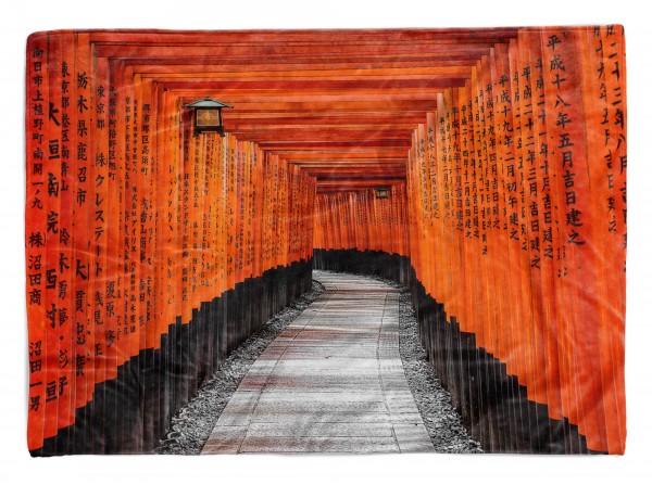 Paul Sinus Art Handtuch Strandhandtuch Saunatuch Kuscheldecke mit Fotomotiv Fushimi Inari-Tais