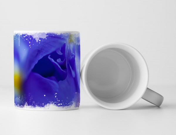 Paul Sinus Art Tasse Geschenk Irisblüte – Makroaufnahme Unscharf