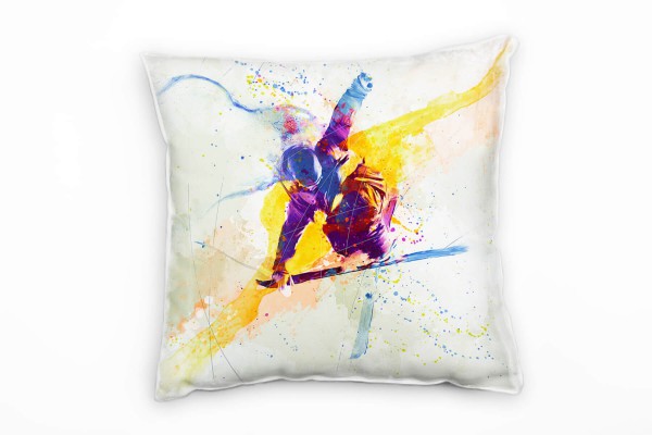 Paul Sinus Art Skikunstspringen Deko Kissen Bezug 40x40cm für Couch Sofa Lounge Zierkissen