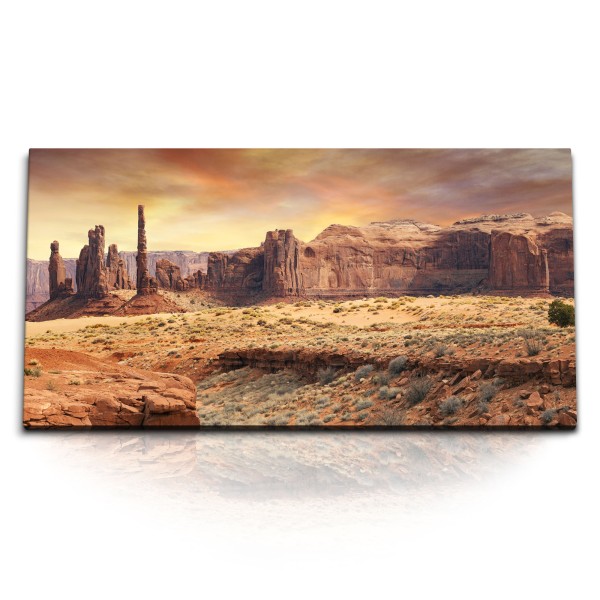 Paul Sinus Art Kunstdruck Bilder 120x60cm Monument Valley Arizona USA Berge Felsen