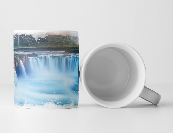 Paul Sinus Art Tasse Geschenk Landschaftsfotografie – Wunderschöner Godafoss Wasserfall Island