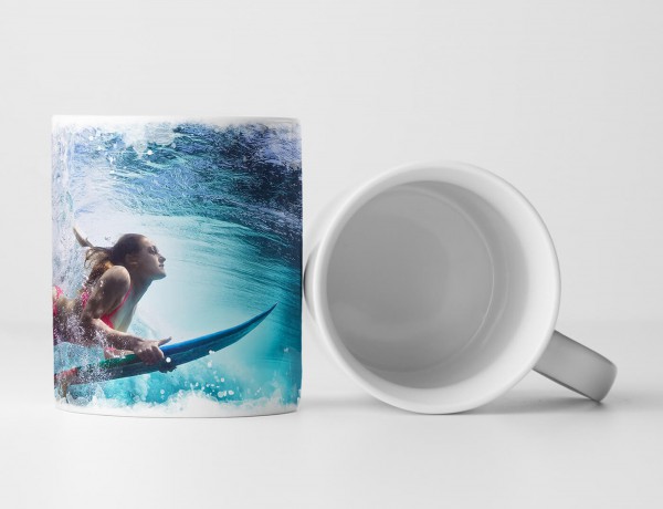 Paul Sinus Art Tasse Geschenk Künstlerische Fotografie – Surferin unter Wasser