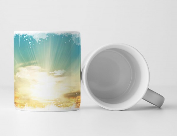 Paul Sinus Art Tasse Geschenk Landschaftsfotografie – Sonne am blauen Himmel