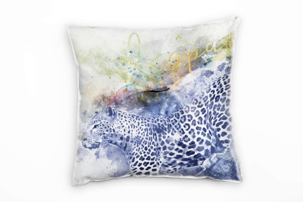 Paul Sinus Art Leopard VI Deko Kissen Bezug 40x40cm für Couch Sofa Lounge Zierkissen