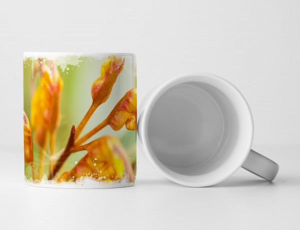 Paul Sinus Art Tasse Geschenk Naturfotografie – Gelbe Blüten vor grünem Grund