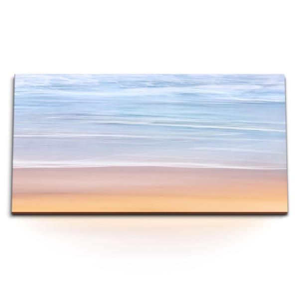 Paul Sinus Art Kunstdruck Bilder 120x60cm Meer Strand Minimal Blau Hellblau Wasser