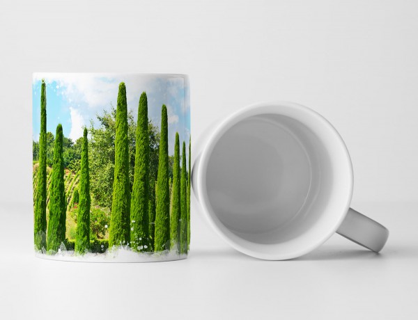 Paul Sinus Art Tasse Geschenk Landschaftsfotografie – Weinberge und Zypressen in der Toskana