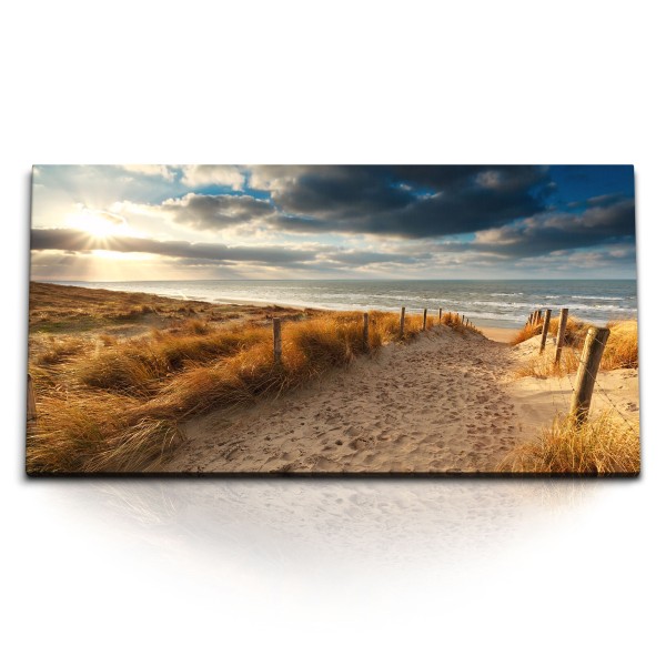 Paul Sinus Art Kunstdruck Bilder 120x60cm Ostsee Nordsee Deutschland Sonnenuntergang Sandstrand