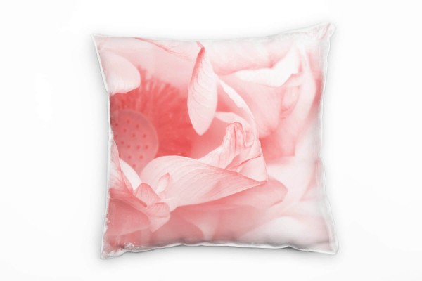 Paul Sinus Art Macro, Blumen, Lotusblume, rosa Deko Kissen 40x40cm für Couch Sofa Lounge Zierkissen