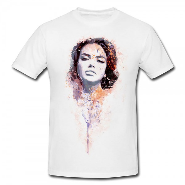 Paul Sinus Art Adriana Lima II Premium Motiv aus Paul Sinus Aquarell - Herren und Damen Shirt weiss