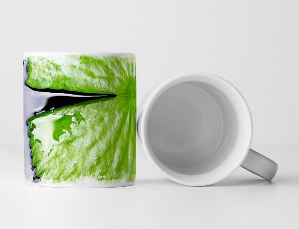 Paul Sinus Art Tasse Geschenk Naturfotografie – Lotusblatt im Wasser