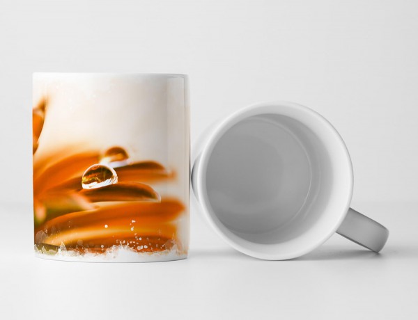 Paul Sinus Art Tasse Geschenk Naturfotografie – Orange Blütenblätter im Detail