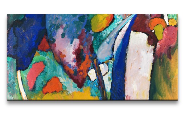 Paul Sinus Art Remaster 120x60cm Wassily Kandinsky weltberühmtes Wandbild Farbenfroh Zeitlos The Waterfall