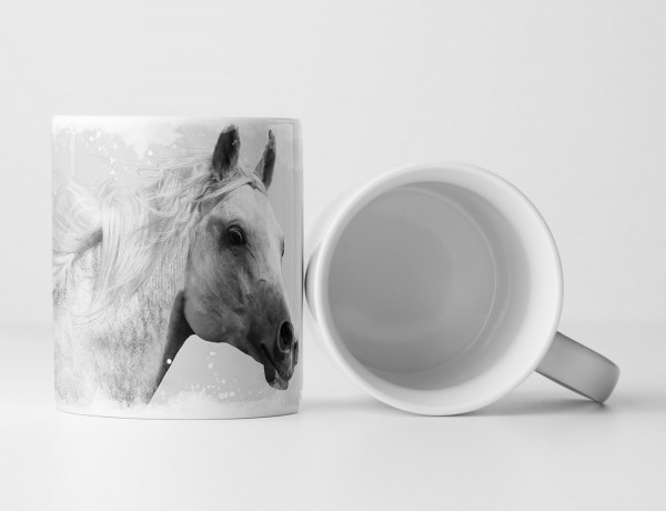 Paul Sinus Art Tasse Geschenk Tierfotografie – Weißer Araberhengst