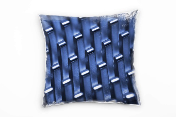 Paul Sinus Art Abstrakt, Macro, blau, grau, silber, metallisch, elektronisch Deko Kissen 40x40cm für Couch Sofa Lou