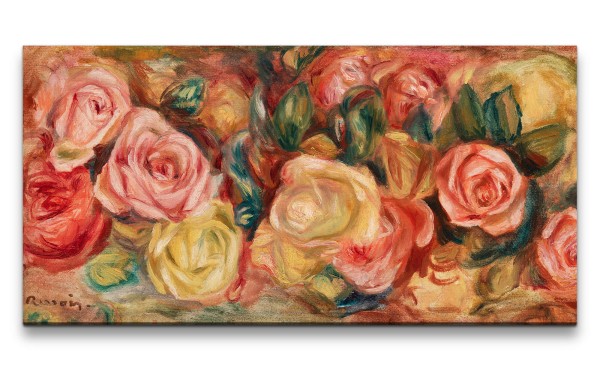 Paul Sinus Art Remaster 120x60cm Pierre-Auguste Renoir weltberühmtes Wandbild Impressionismus Roses Zeitlos