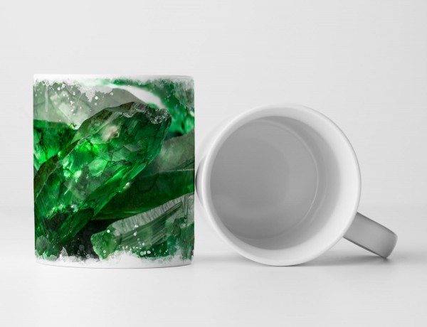 Paul Sinus Art Tasse Geschenk Fotografie – Glasbruch grün Edelsteine