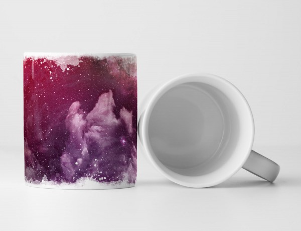 Paul Sinus Art Tasse Geschenk Kosmischer Nebel in pink