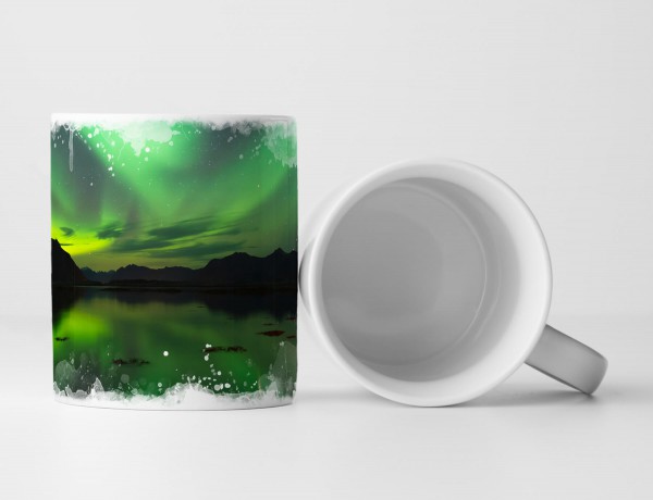 Paul Sinus Art Tasse Geschenk Fotografie Nordlichter – Himmel am Abend