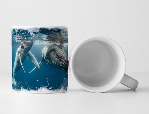 Paul Sinus Art Tasse Geschenk Buckelwal Mutter und Kalb