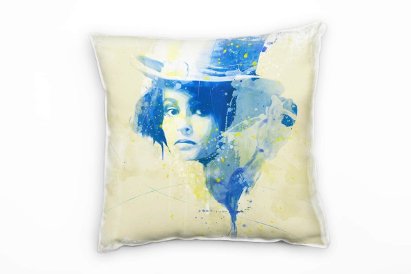 Paul Sinus Art Helena Bonham II Deko Kissen Bezug 40x40cm für Couch Sofa Lounge Zierkissen