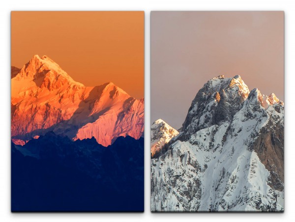 Paul Sinus Art 2 Bilder je 60x90cm Berge Berggipfel Himalaya Schneegipfel Hohe Stille Ruhe