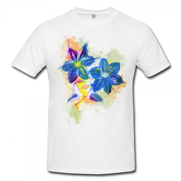 Paul Sinus Art Blume V Herren T- Shirt , Stylisch aus Paul Sinus Aquarell Color