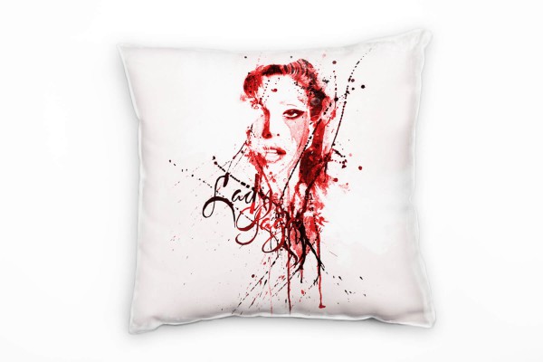 Paul Sinus Art Lady Gaga Deko Kissen Bezug 40x40cm für Couch Sofa Lounge Zierkissen