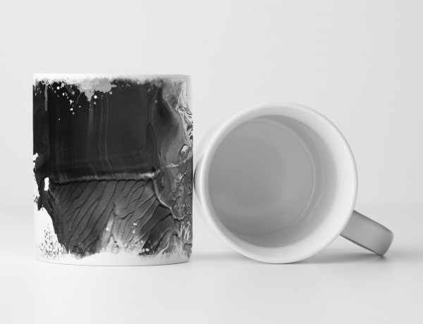 Paul Sinus Art Tasse Geschenk abstraktes Bild – schwarzer Schlamm auf weiß