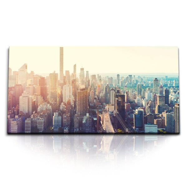 Paul Sinus Art Kunstdruck Bilder 120x60cm New York Brooklyn Hochhäuser Skyline Großstadt