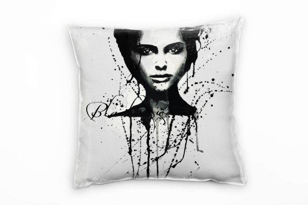 Paul Sinus Art Black Swan Deko Kissen Bezug 40x40cm für Couch Sofa Lounge Zierkissen