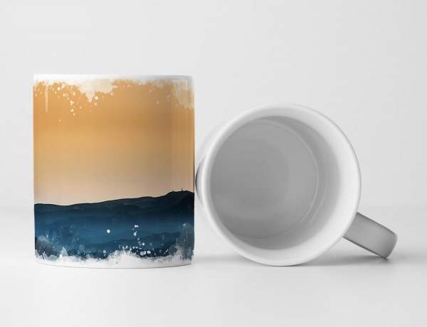 Paul Sinus Art Tasse Geschenk Silhouette von Bergen in Spanien