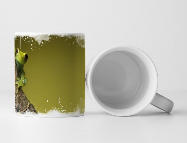 Paul Sinus Art Tasse Geschenk Tierfotografie – Süßer Frosch vor grünem Hintergrund