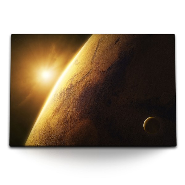 Paul Sinus Art 120x80cm Wandbild auf Leinwand Planeten Weltall Sonne Stern Kosmos All