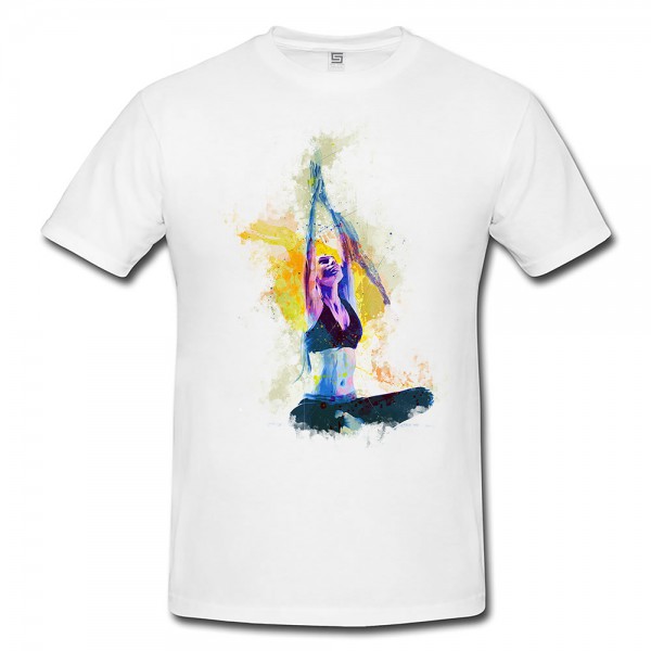 Paul Sinus Art Yoga IV Herren und Damen T-Shirt Sport Motiv aus Paul Sinus Aquarell