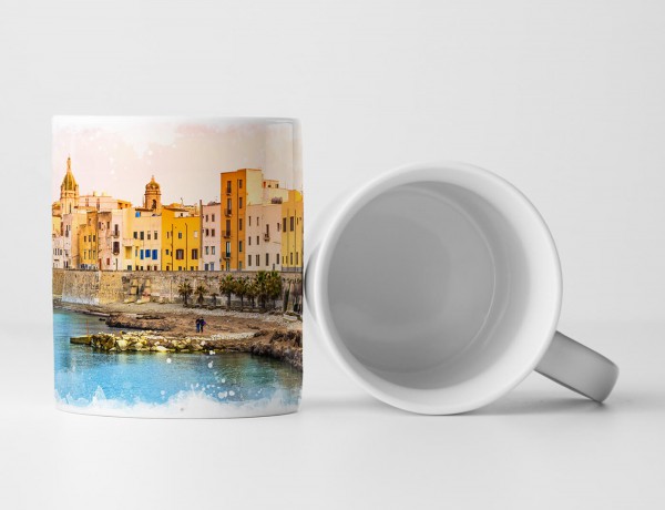 Paul Sinus Art Tasse Geschenk Landschaftsfotografie – Hafen auf Sizilien Italien