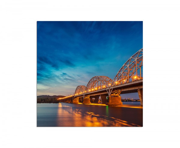 Paul Sinus Art 80x80cm Brücke Kiew Wasser Lichter Wolken