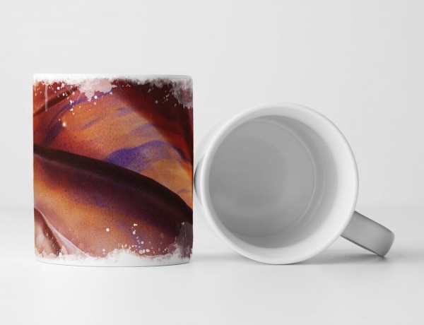 Paul Sinus Art Tasse Geschenk Bild - Abstrakte braune Laubblätter